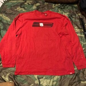 Mossimo red white long sleeve graphic tee vintage Y2K men's XL/24